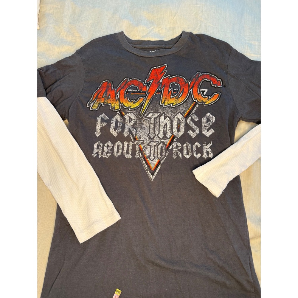 AC/DC For Those About To Rock Layered Long Sleeve Band Tee Women‎ M